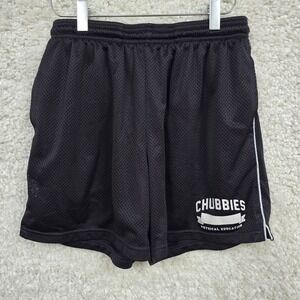Chubbies Physical Education Shorts Mens Small Black Mesh Athletic Retro Gym